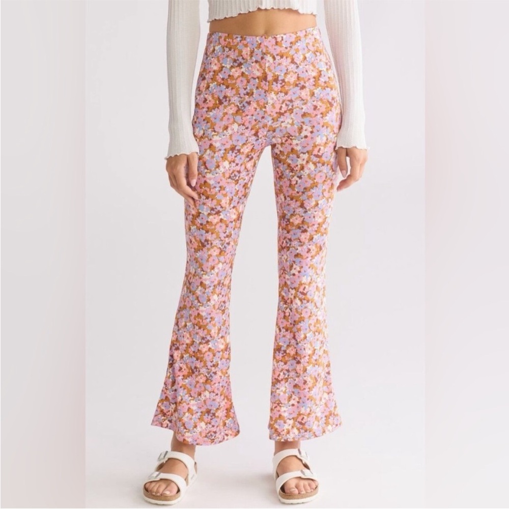 NWT BILLABONG Floral Hang Loose Pant - Pink, Brown, White Size XS